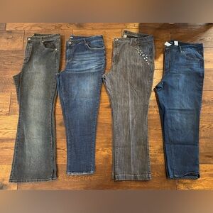 Bundle 4 pairs of plus size denim jeans. Size 24